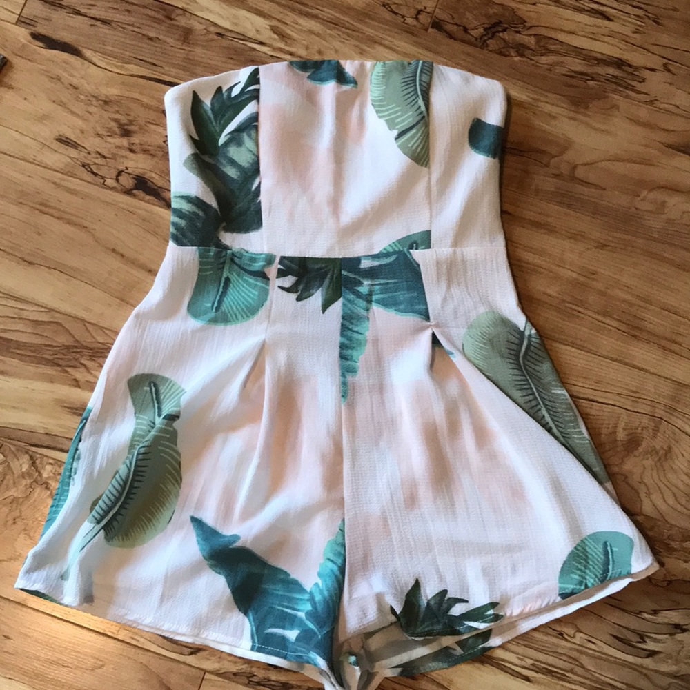 Floral white romper